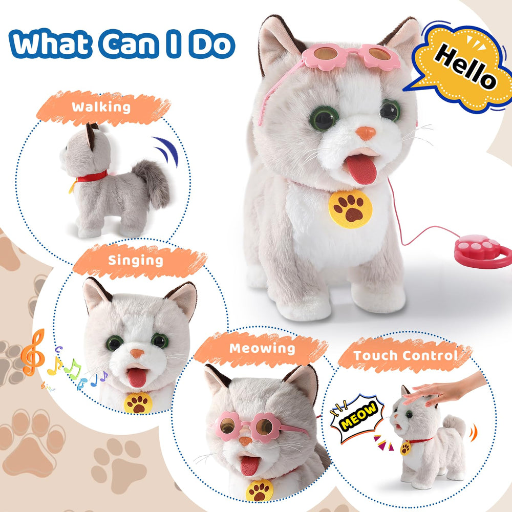 Ylpaprm Interactive cat repeat-say feature encourages language practice.
