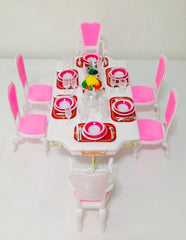 YMCtoys My Fancy Life dining chairs with pink cushions invite stylish pretend meals.