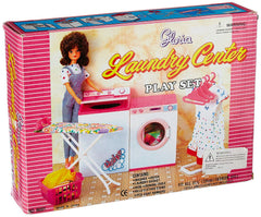 YMCtoys My Fancy Life dollhouse laundry room set pink white image.