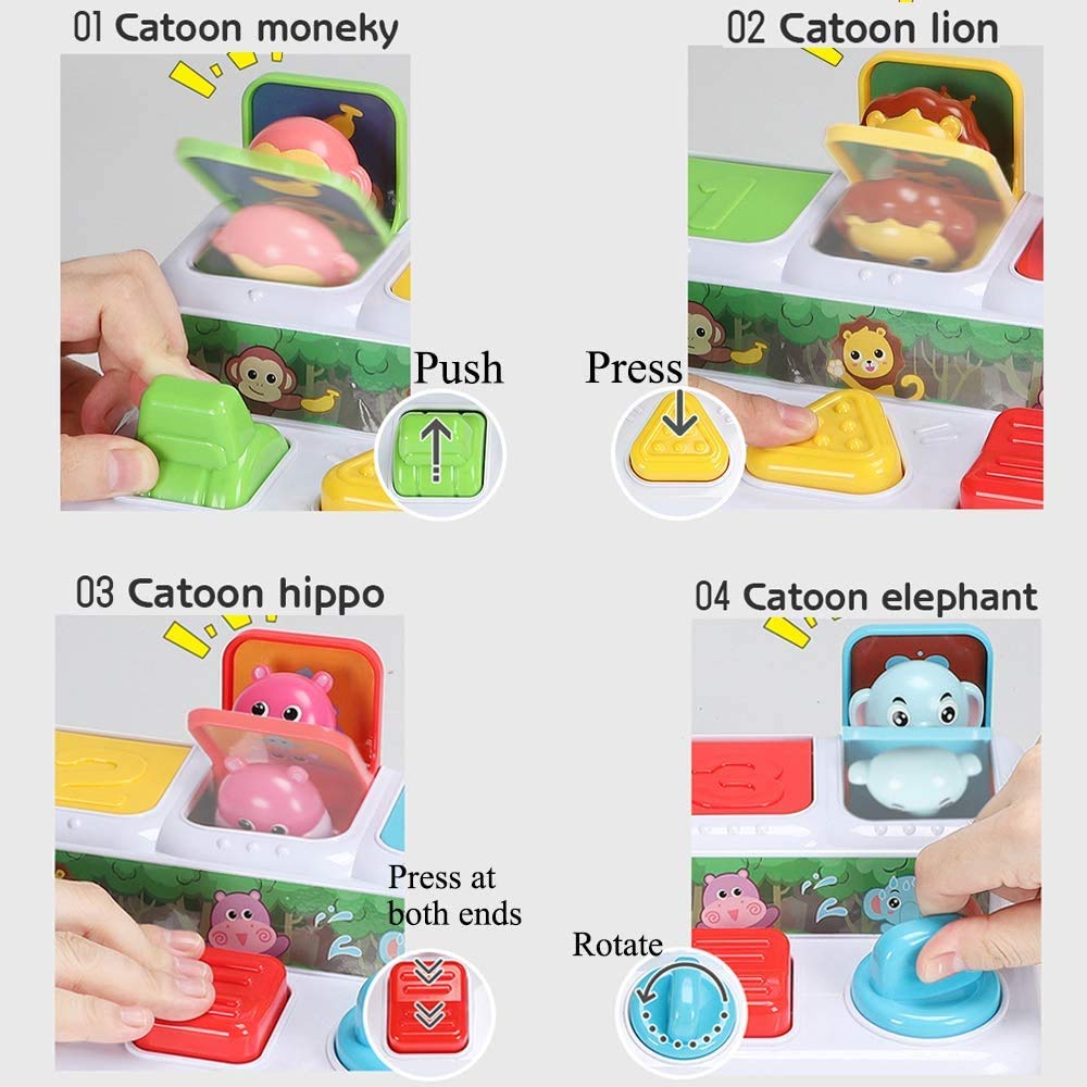YMDLY Toys Animal Park monkey pop-up promotes finger coordination