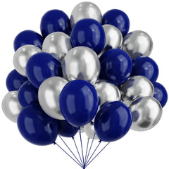 YMSZ blue and silver balloons kit for birthdays and anniversaries.