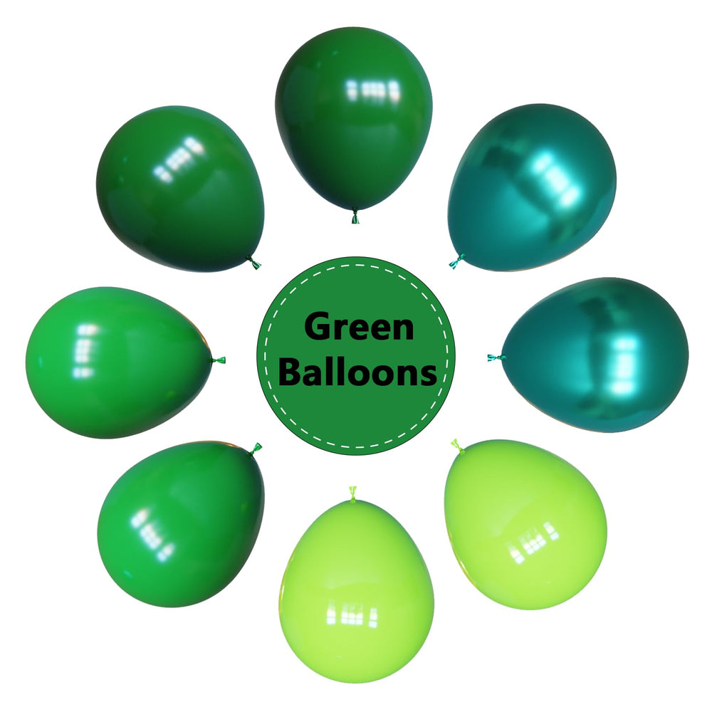 YMSZ green 12-inch balloons create fresh, vibrant ambience.