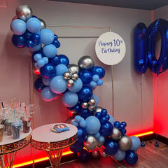 YMSZ metallic chrome blue balloon adds shine to celebrations