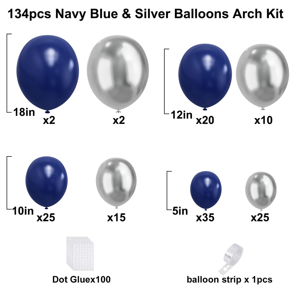 YMSZ navy-blue 18-inch balloons for bold centerpieces and photo-worthy moments.