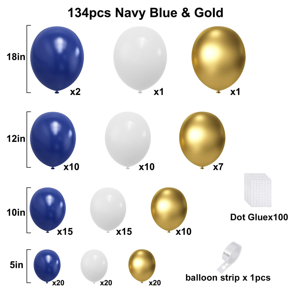 YMSZ navy blue balloons assembly setup showing balanced color drama