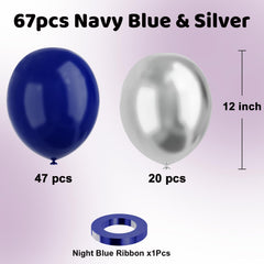 YMSZ navy blue and silver balloons ready for glamorous event decor.