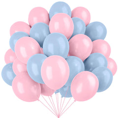 YMSZ pink-blue latex balloons 12in set, vibrant party decor for gender reveals and birthdays.
