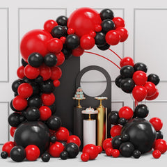 YMSZ red and black balloon arch kit with 134pcs for dramatic party backdrops