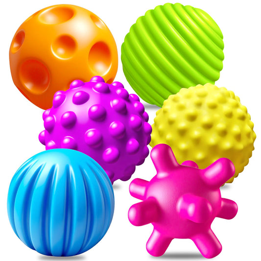 Ynanimery sensory balls 6-pack in bright colors boost grip and color perception