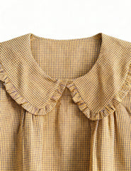 Ynhonra Iris-M plaid mini dress sleeve detail, relaxed fit for daily wear