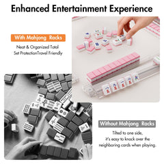 Elegant home mahjong setup with YOAEAILY racks for casual sessions.