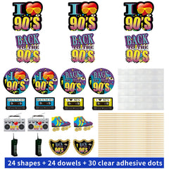 Yoaokiy 90s pattern cards add vibrant visuals for tabletop decor.