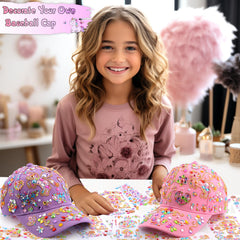 Yoart DIY craft kit box for girls features two caps and unicorn gem stickers.