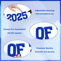 Yochamc Class of 2025 banner blue ribbon and hanging-ready design