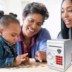 Yoego Kids Money Bank silver gift wrap included signals ready-to-gift packaging.