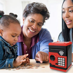 Yoego Money Bank automatic scroll mechanism shows effortless money intake.