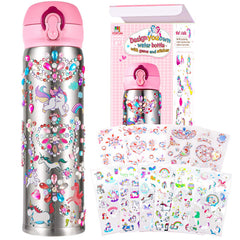 YOFUN unicorn stickers and glitter gems for bottle decorating and creative play.