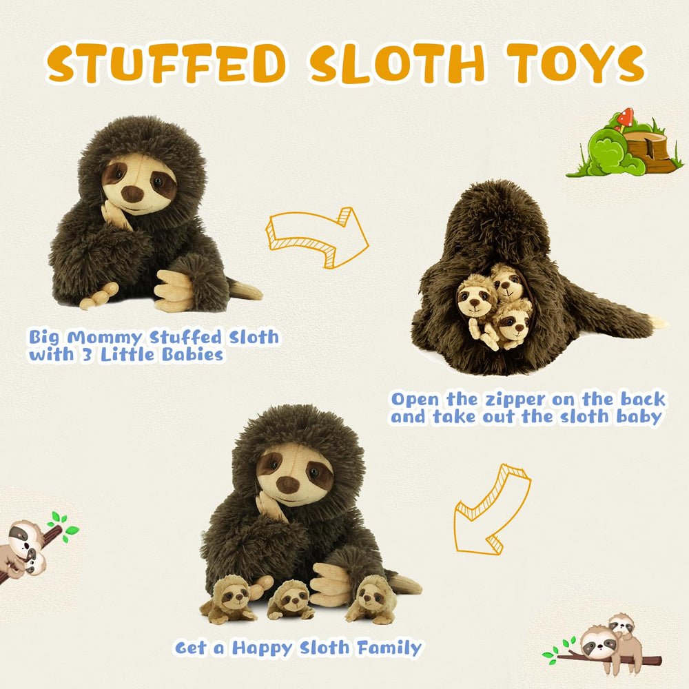 YOHAKI Sloth plush happy face with inviting eyes for hugs