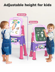 YOHOOLYO magnetic chalkboard easel ideal for chalk art and magnets