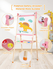 YOHOOLYO adjustable height easel supports growing artists.