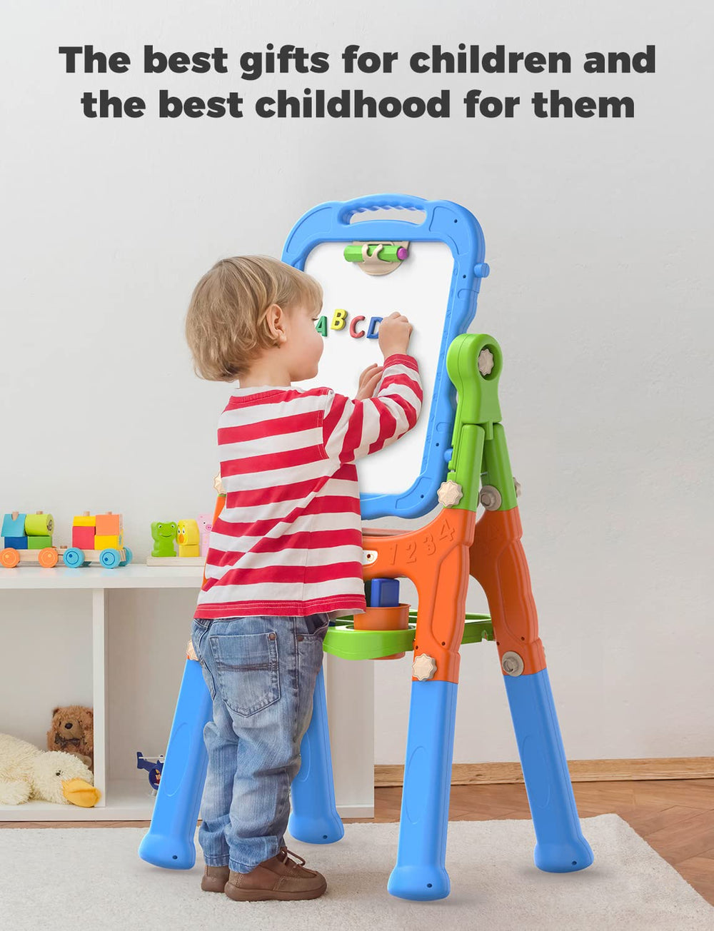 YOHOOLYO fold-flat storage easel for tidy toy cleanup