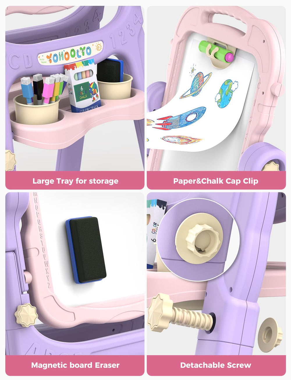 YOHOOLYO Kids Easel tabletop use for on table drawing and play