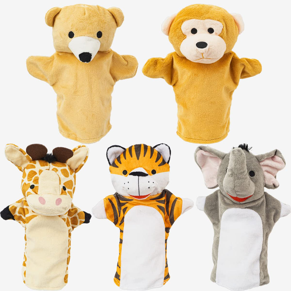 Yolococa bear hand puppet with soft plush texture for imaginative play.