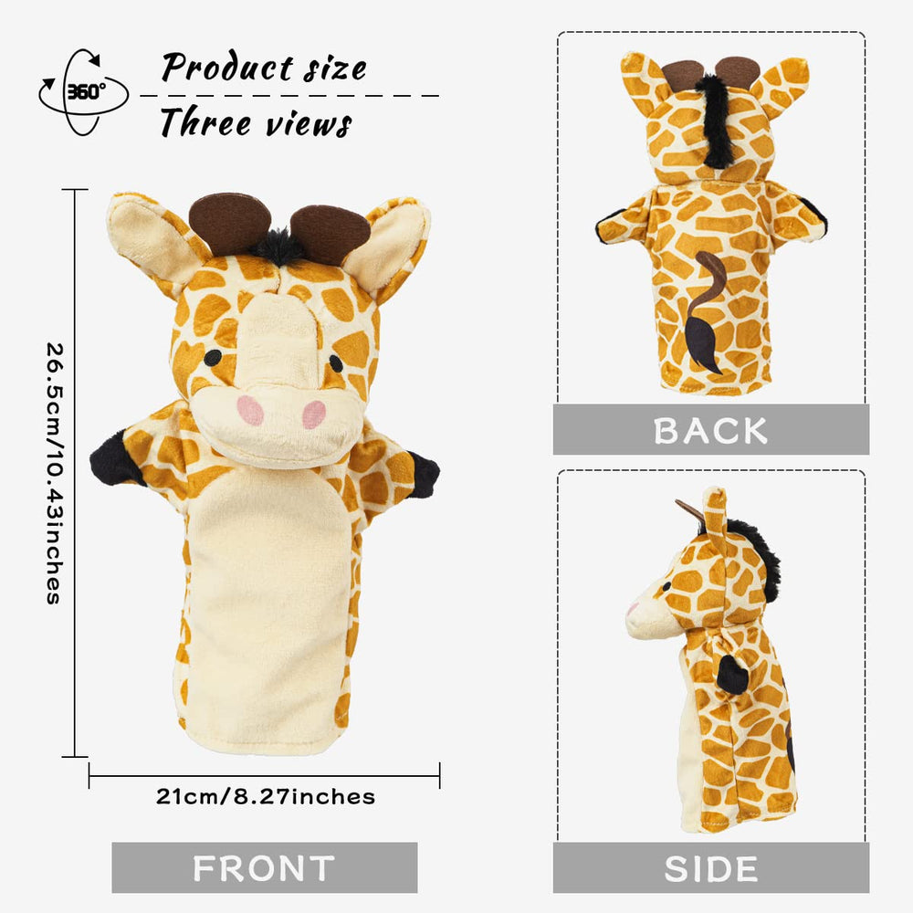 Yolococa rabbit hand puppet features child-friendly size and secure wrist fit.