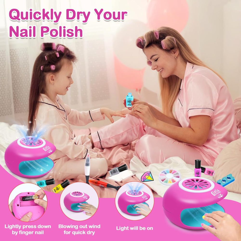 Yoloflix Nail Polish Kit compact dryer accelerates drying for quick sessions