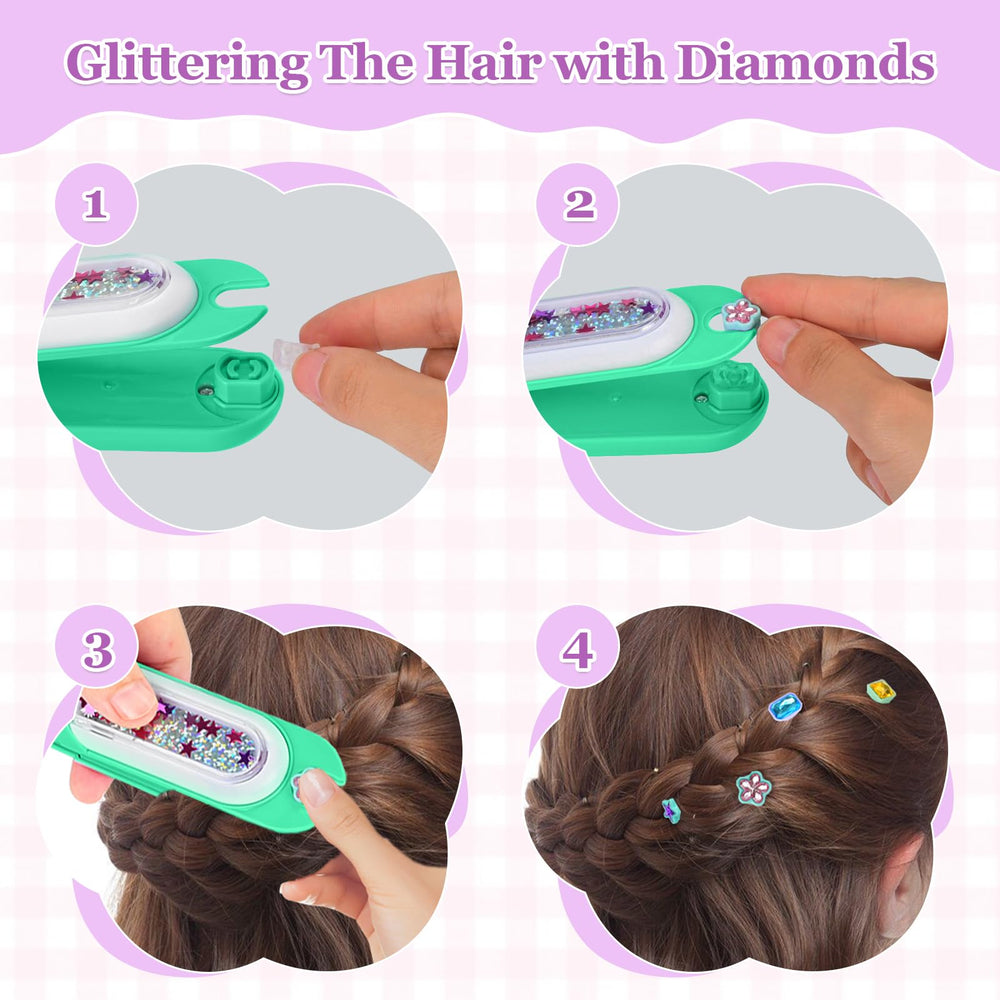Yoloflix reusable diamonds kit enables kids to craft DIY hair jewels safely.