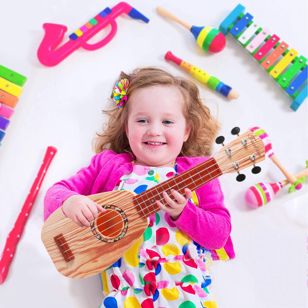 YOLOPARK 17-inch guitar side view, compact for small hands and simple handling.