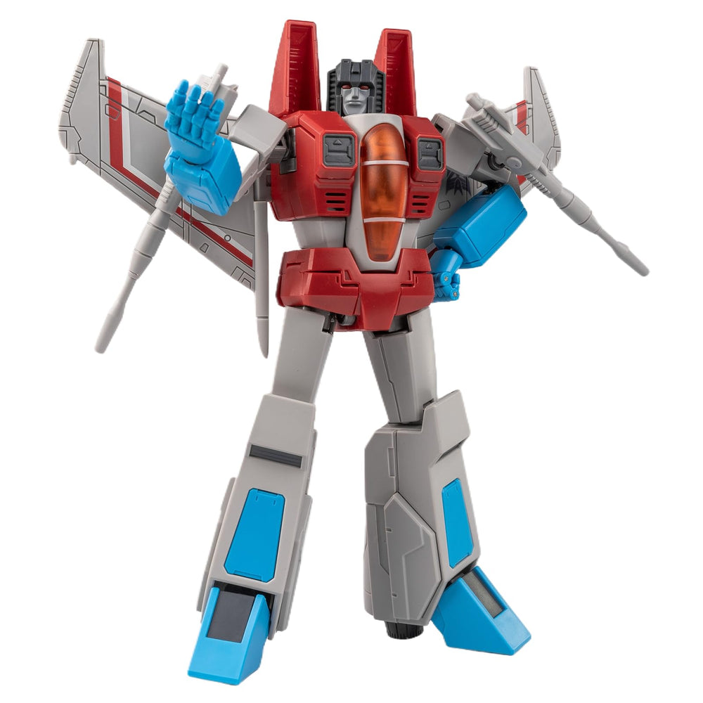 YOLOPARK Starscream figure front view highlighting vibrant G1 colors for display.