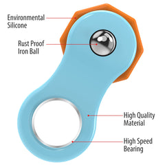 Yolscue fidget spinner blue in hands encourages finger dexterity.