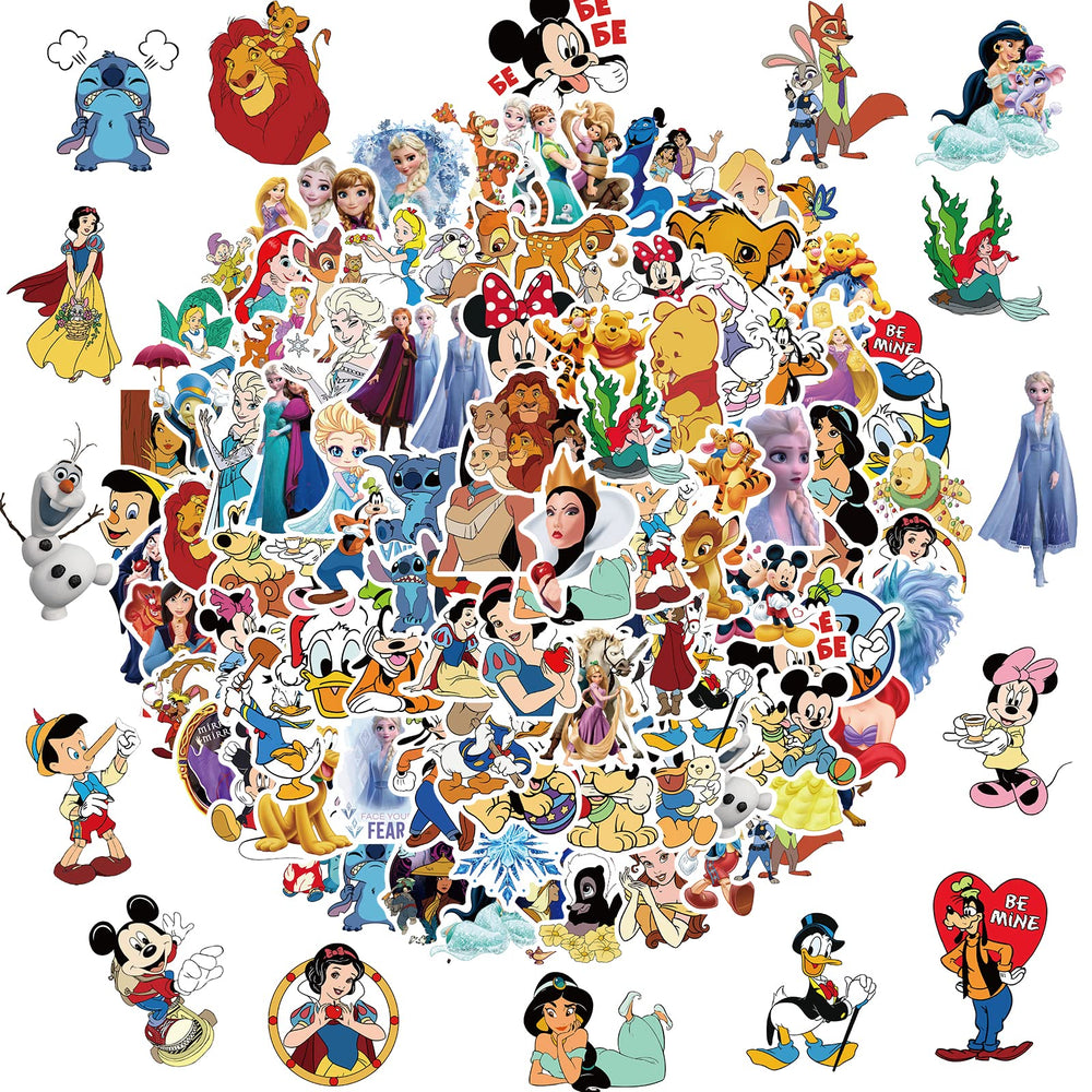 YONGAI Disney princess water bottle stickers; durable, splash-proof decor for bottles.