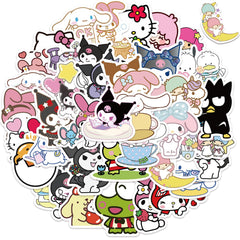 YONGAI Kuromi sticker set adds cute flair to notebooks and water bottles.