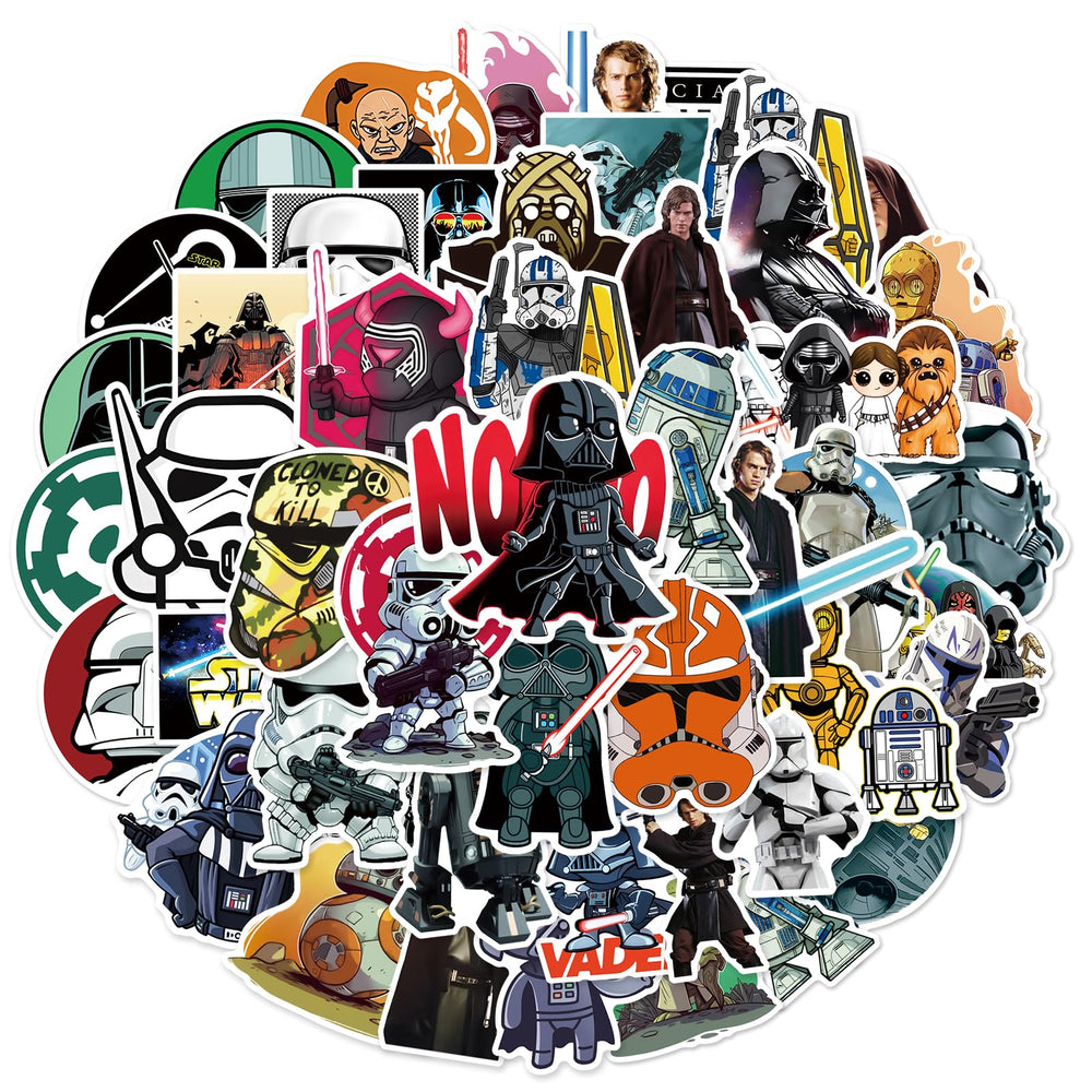 YONGAI Star Wars stickers pack for kids, durable and water-resistant.