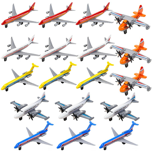 YongnKids 18-piece diecast airplane set with bright colors for imaginative play.