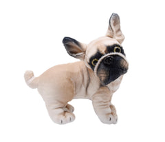 YonLIT French Bulldog plush face close-up with lifelike eyes for comforting play