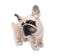 YonLIT French Bulldog plush side profile highlighting upright ears for realistic toy appeal