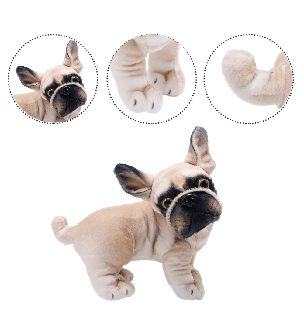 YonLIT lifelike bulldog plush with soft fabric for cozy hugs