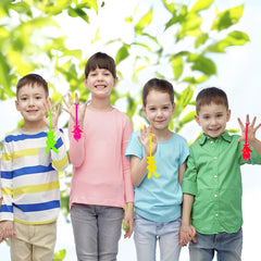 YOOBABOO Sticky Hands easily attach to glass doors or windows for decor.