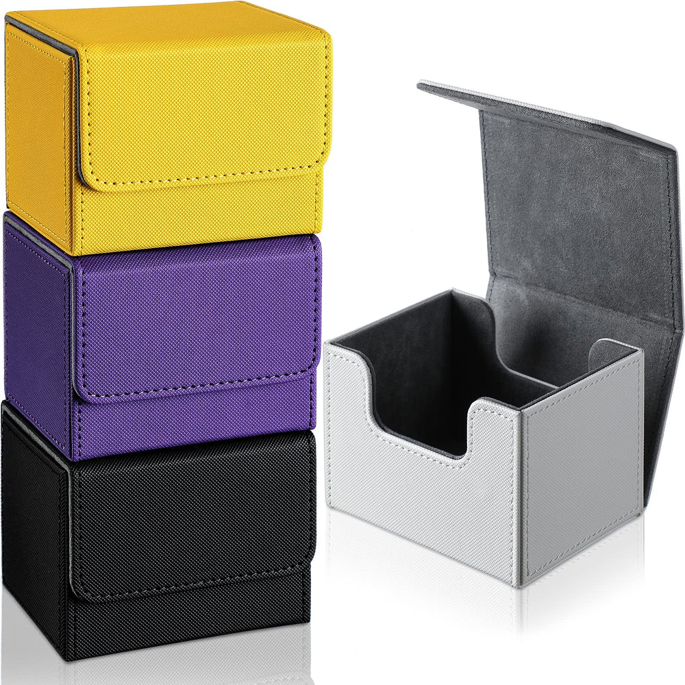 Yookeer black leather deck box with magnet closure for secure transport.