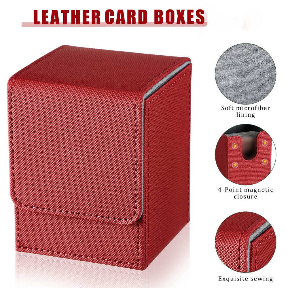 Yookeer black leather deck box with magnetic closure for organized MTG and TCG collections.