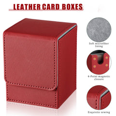 Yookeer black leather deck box with magnetic closure for organized MTG and TCG collections.