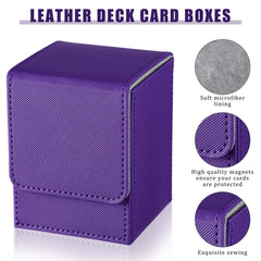 Yookeer purple leather deck box adds color while protecting up to 100 double-sleeved cards.