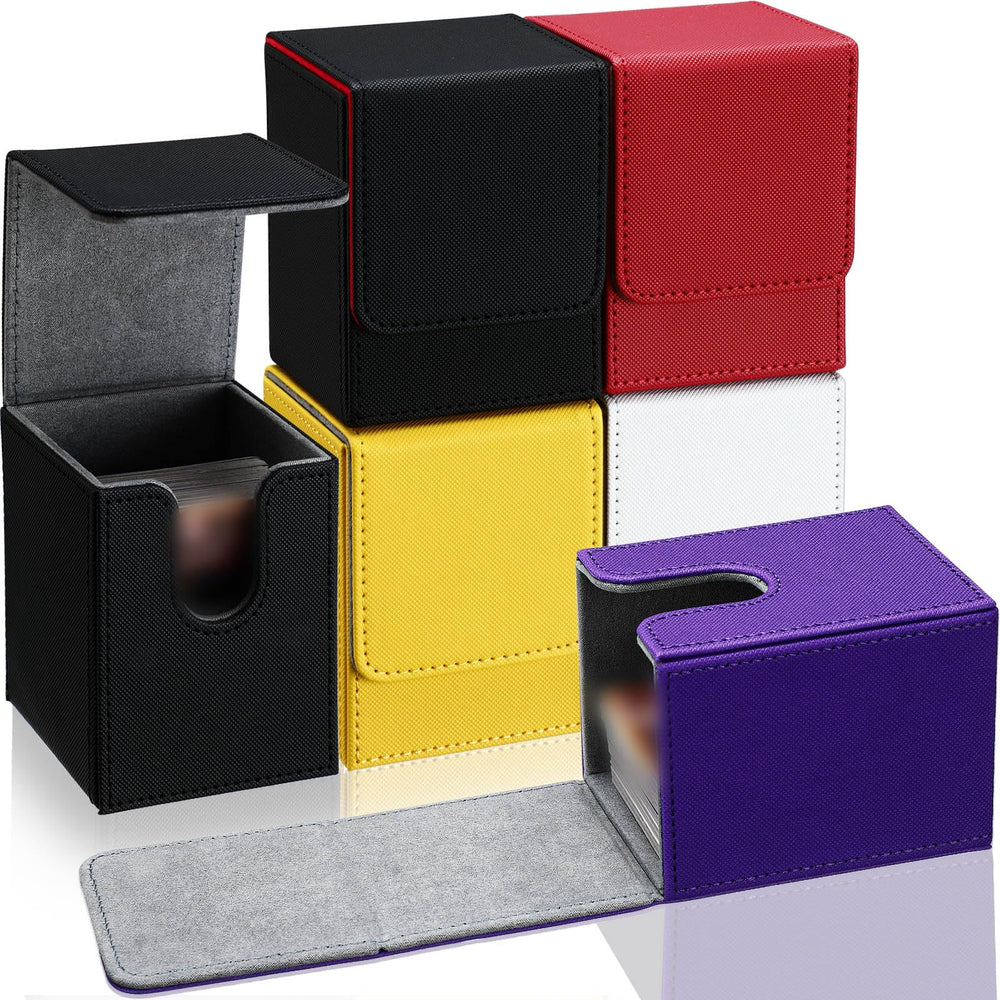 Yookeer white leather deck box with magnetic closure keeps 100+ cards secure during travel.