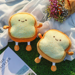 Yookeer smiling toast pillow close-up; inviting decorative accent piece.
