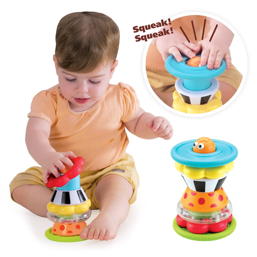 Yookidoo colorful play set delivers vibrant visuals and music for engaging floor play sessions.