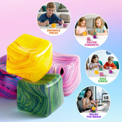 Yooshi ice cube squishy sensory toy for slow-rise calming focus.
