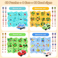 YOOYID Puzzle Racer puzzle pieces help develop problem-solving and creativity.